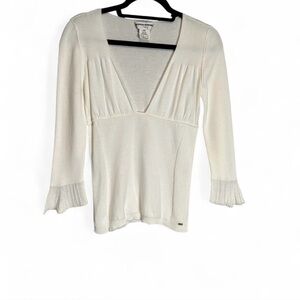Sonia Rykiel Cream V-Neck Blouse